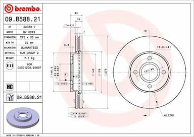 Bremžu diski BREMBO 09.B588.21 1