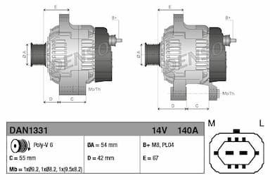 Ģenerators DENSO DAN1331 3