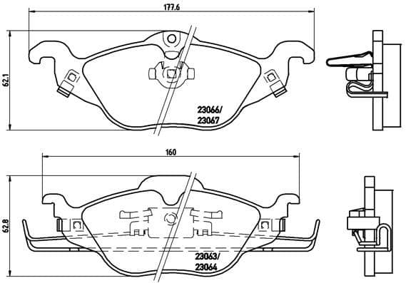 Bremžu uzliku kompl., Disku bremzes BREMBO P 59 030 1