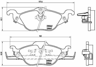 Bremžu uzliku kompl., Disku bremzes BREMBO P 59 030 1