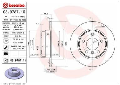 Bremžu diski BREMBO 08.9787.11 1