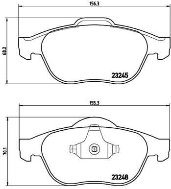 Bremžu uzliku kompl., Disku bremzes BREMBO P 68 032 1