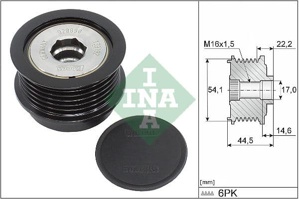 Ģeneratora brīvgaitas mehānisms INA 535 0352 10 1