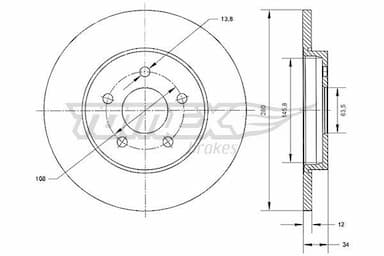 Bremžu diski TOMEX Brakes TX 70-53 1