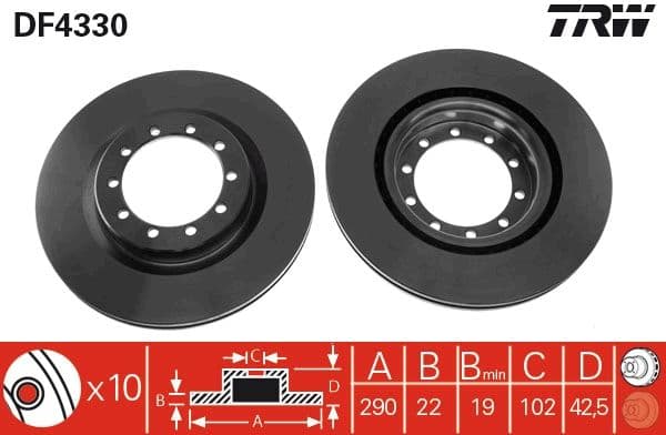 Bremžu diski TRW DF4330 1