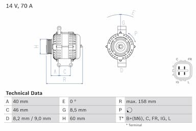 Ģenerators BOSCH 0 986 082 800 1