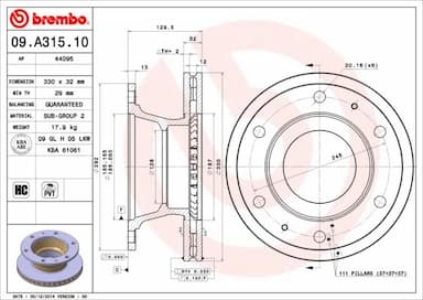 Bremžu diski BREMBO 09.A315.10 1