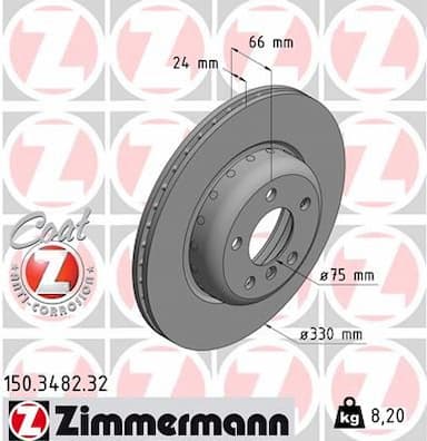 Bremžu diski ZIMMERMANN 150.3482.32 1