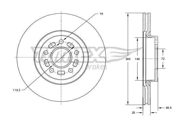 Bremžu diski TOMEX Brakes TX 73-19 1