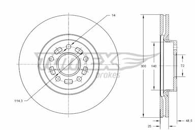 Bremžu diski TOMEX Brakes TX 73-19 1