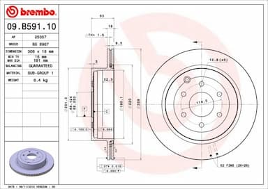 Bremžu diski BREMBO 09.B591.10 1