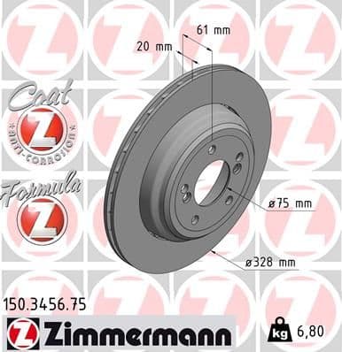 Bremžu diski ZIMMERMANN 150.3456.75 1