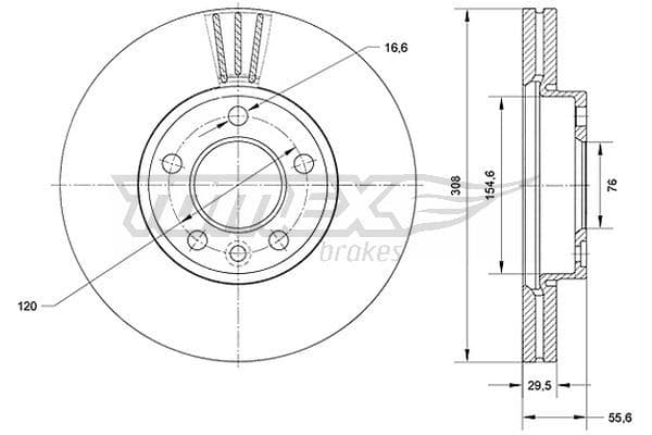 Bremžu diski TOMEX Brakes TX 71-04 1