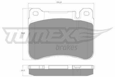 Bremžu uzliku kompl., Disku bremzes TOMEX Brakes TX 16-20 1