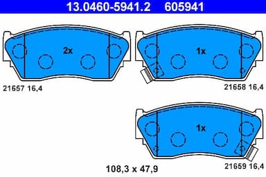 Bremžu uzliku kompl., Disku bremzes ATE 13.0460-5941.2 1