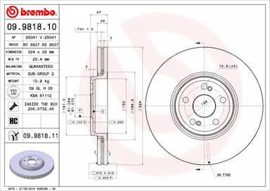 Bremžu diski BREMBO 09.9818.11 1