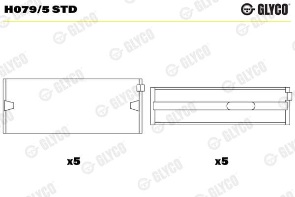 Kloķvārpstas gultnis GLYCO H079/5 STD 1