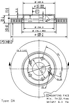 Bremžu diski BREMBO 09.8681.11 1