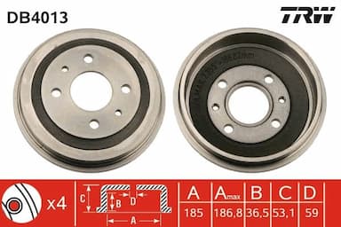 Bremžu trumulis TRW DB4013 1