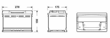 Startera akumulatoru baterija EXIDE EB741 2