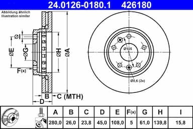 Bremžu diski ATE 24.0126-0180.1 1