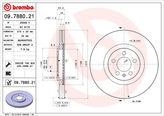 Bremžu diski BREMBO 09.7880.21 1