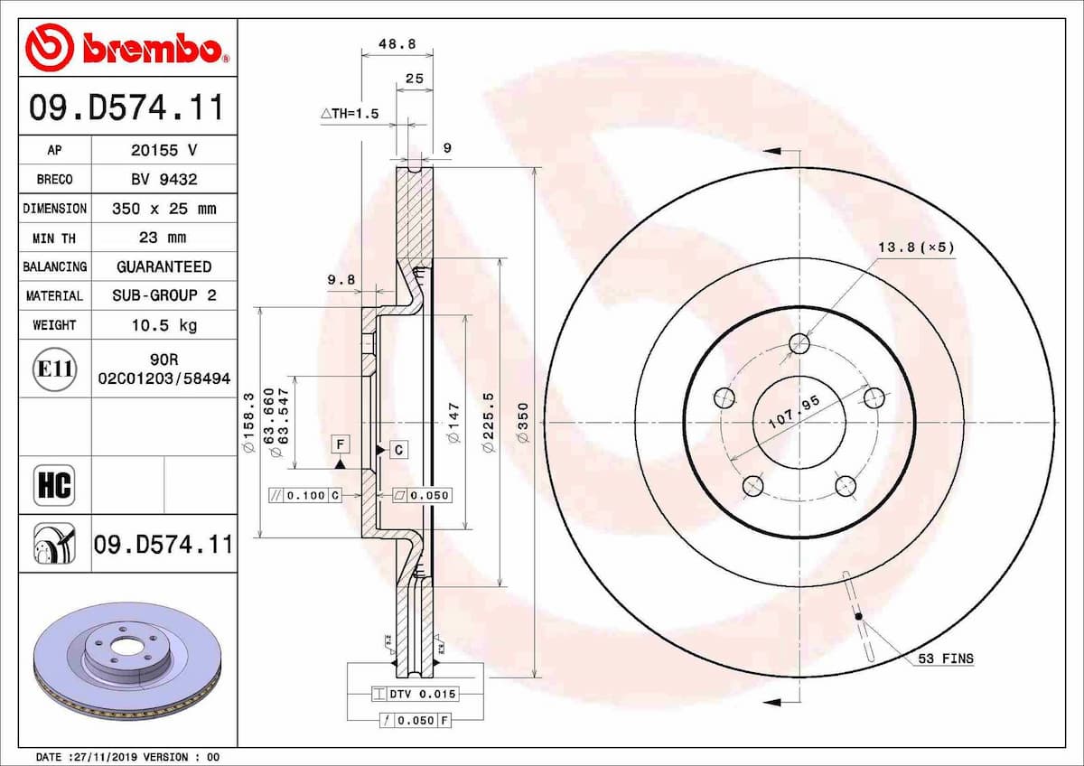 Bremžu diski BREMBO 09.D574.11 1