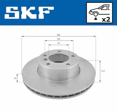 Bremžu diski SKF VKBD 80079 V2 2