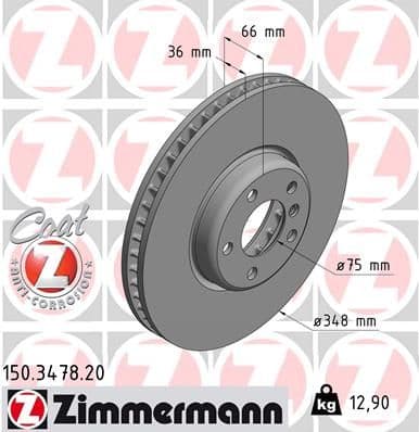 Bremžu diski ZIMMERMANN 150.3478.20 1