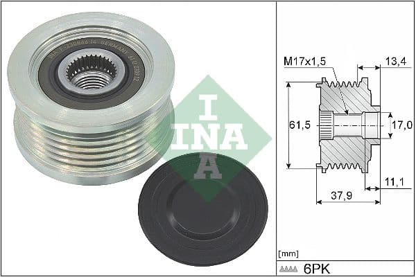 Ģeneratora brīvgaitas mehānisms INA 535 0023 10 1