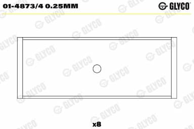 Klaņa gultnis GLYCO 01-4873/4 0.25MM 1