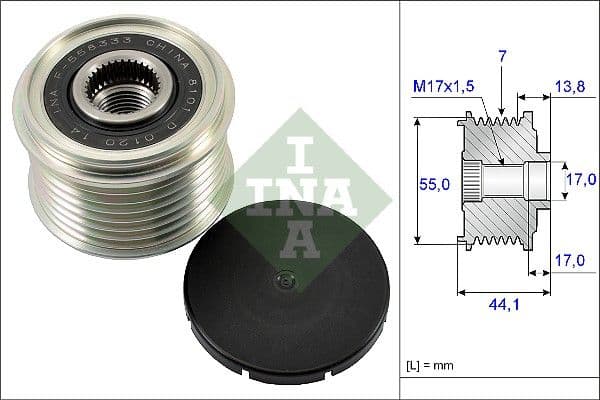 Ģeneratora brīvgaitas mehānisms INA 535 0167 10 1