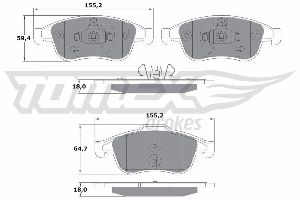 Bremžu uzliku kompl., Disku bremzes TOMEX Brakes TX 16-41 1