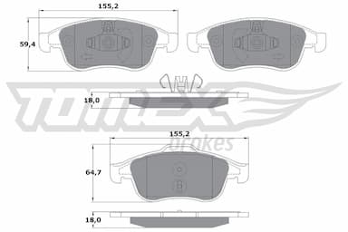 Bremžu uzliku kompl., Disku bremzes TOMEX Brakes TX 16-41 1