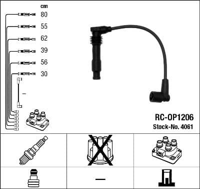 Augstsprieguma vadu komplekts NGK 4061 1