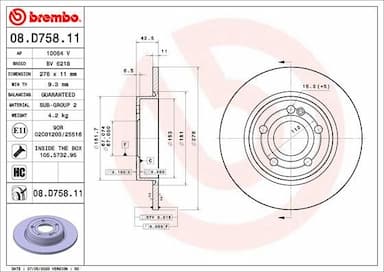 Bremžu diski BREMBO 08.D758.11 1