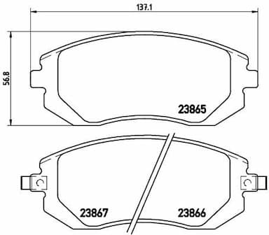 Bremžu uzliku kompl., Disku bremzes BREMBO P 78 013 1