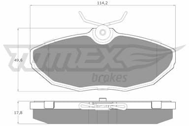 Bremžu uzliku kompl., Disku bremzes TOMEX Brakes TX 19-54 1