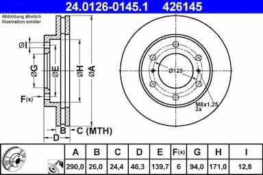 Bremžu diski ATE 24.0126-0145.1 1