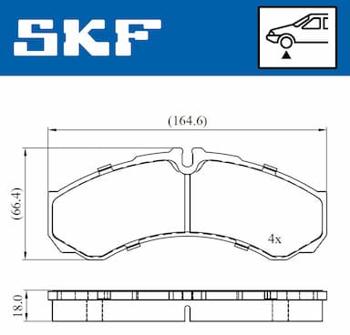 Bremžu uzliku kompl., Disku bremzes SKF VKBP 80507 2