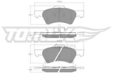 Bremžu uzliku kompl., Disku bremzes TOMEX Brakes TX 14-88 1