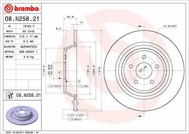 Bremžu diski BREMBO 08.N258.21 1