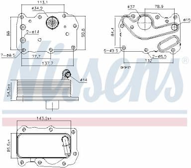 Eļļas radiators, Motoreļļa NISSENS 91242 6