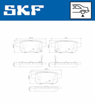 Bremžu uzliku kompl., Disku bremzes SKF VKBP 90192 A 2