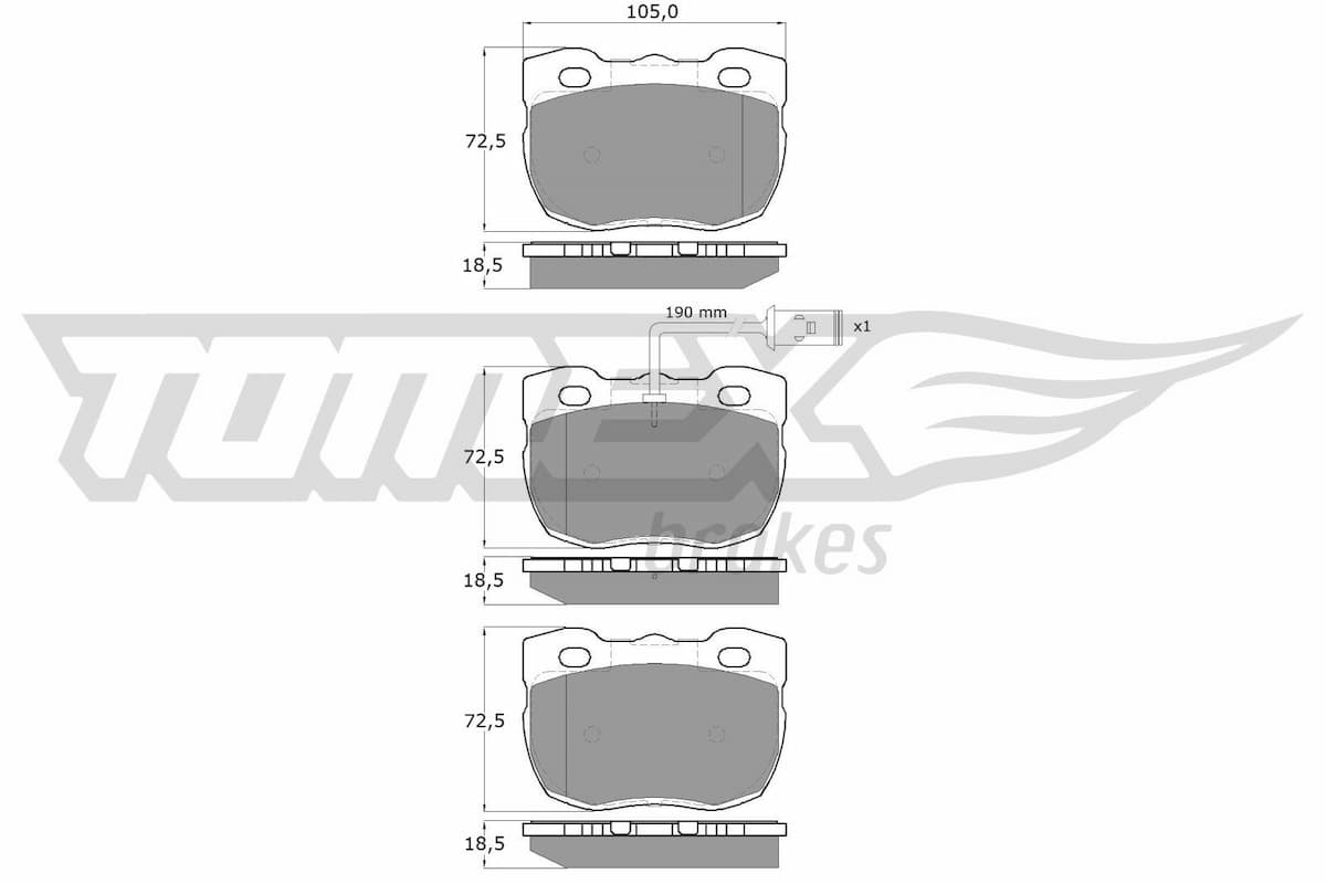 Bremžu uzliku kompl., Disku bremzes TOMEX Brakes TX 16-23 1