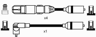 Augstsprieguma vadu komplekts NGK 0956 2