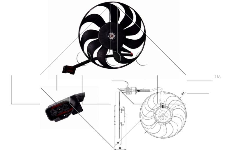 Ventilators, Motora dzesēšanas sistēma NRF 47392 1