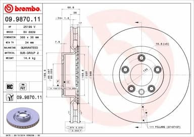 Bremžu diski BREMBO 09.9870.11 1