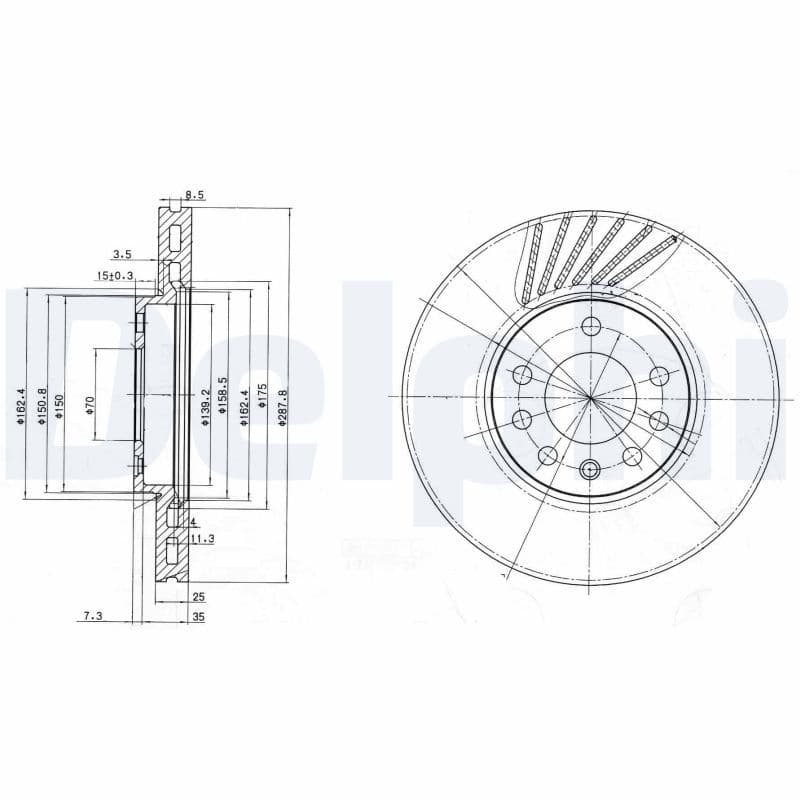 Bremžu diski DELPHI BG3142 1