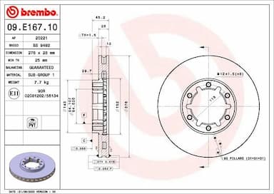 Bremžu diski BREMBO 09.E167.10 1